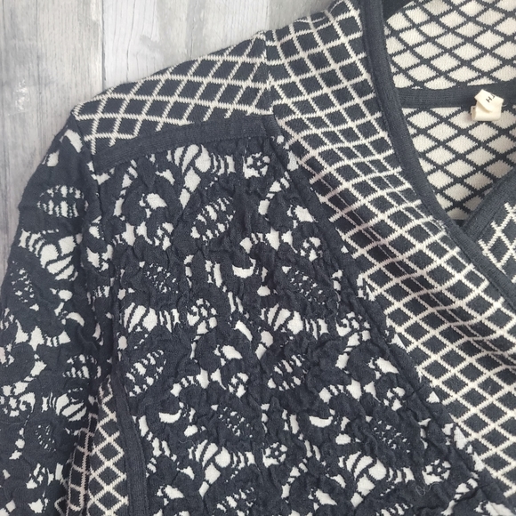 Anthropologie Moth Black Jacquard Lace Jacket S - Picture 3 of 7